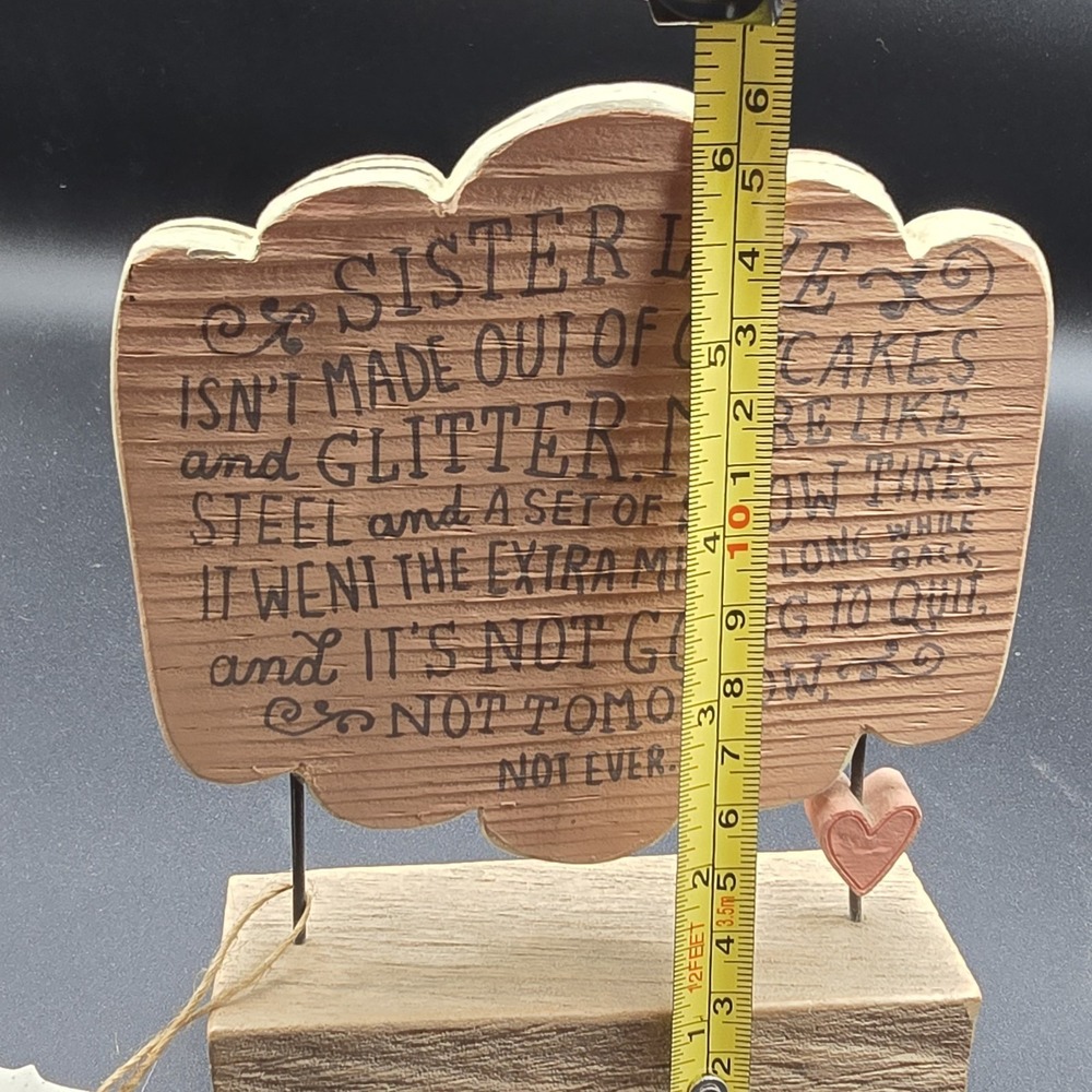 Hallmark Tabletop Decorative Sign Sister Love Plaque Self Standing - Picture 8 of 9